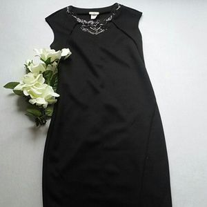 A.K.A POSH Elegant Embelished black dress sz small